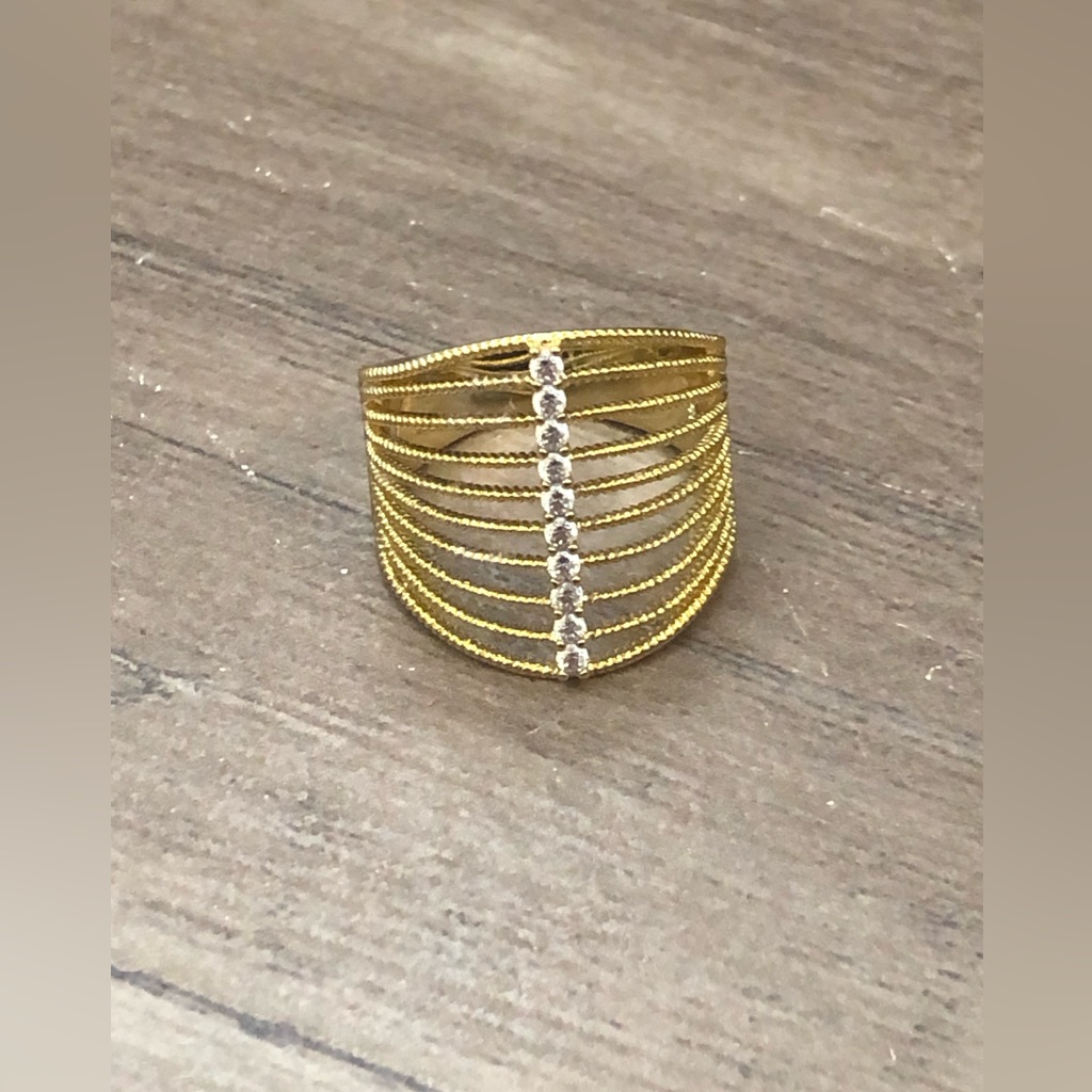 New Savvy Cie 14k Yellow Gold Plated Pave Cz Multi Band Ring 36$